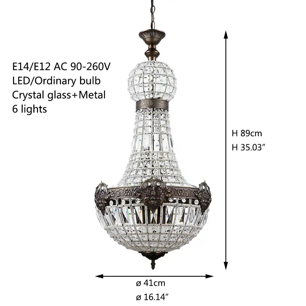 DecorBites™ Art Deco Crystal LED Chandelier in 2 Sizes for Parlor, Bedroom, Lobby, Hotel