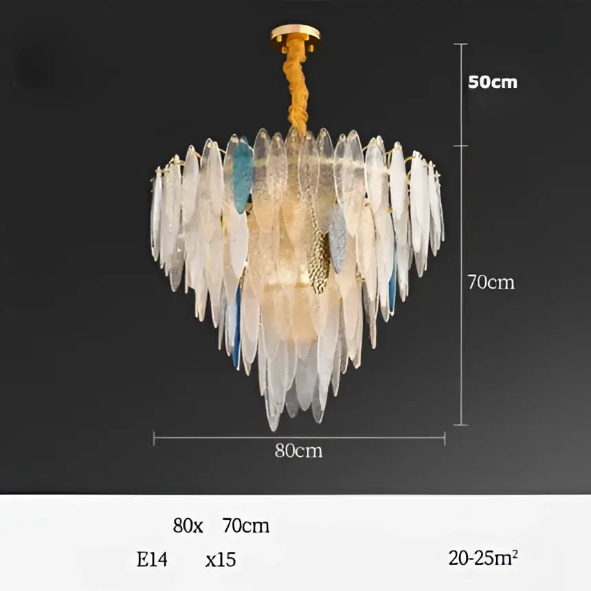 DecorBites™ Art Deco Glass Iron LED Chandelier for Dinning Room