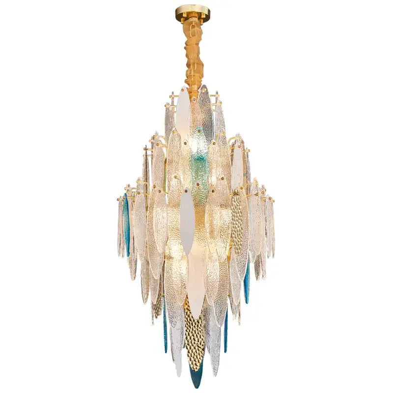 DecorBites™ Art Deco Glass Iron LED Chandelier for Dinning Room