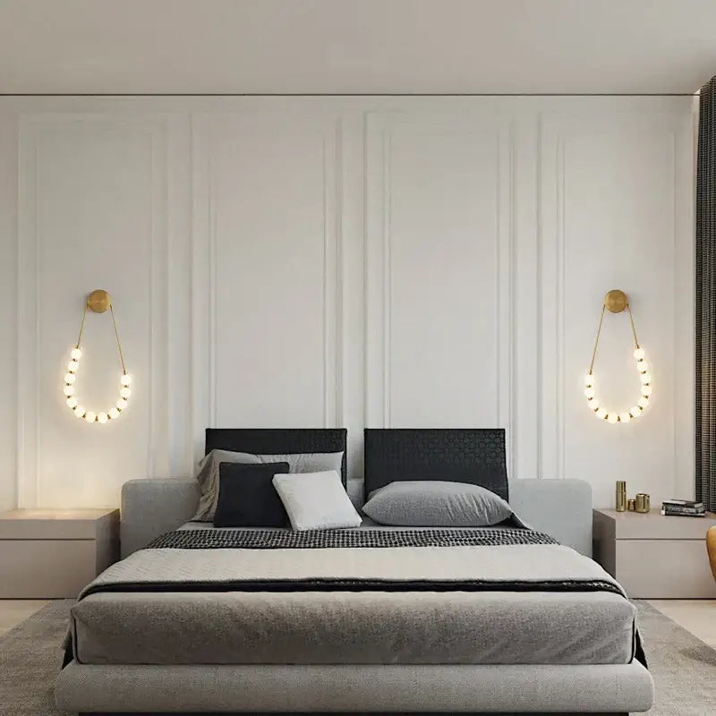 DecorBites™ Art Deco Glass LED Wall Sconce Black Gold Bedroom Corridor Lighting