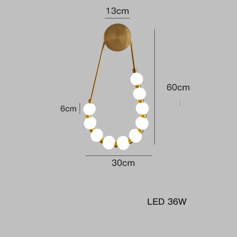 DecorBites™ Art Deco Glass LED Wall Sconce Black Gold Bedroom Corridor Lighting