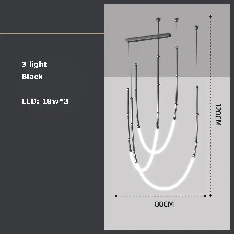 DecorBites™ Art Deco Gold Black LED Designer Pendant Light for Dinning Room