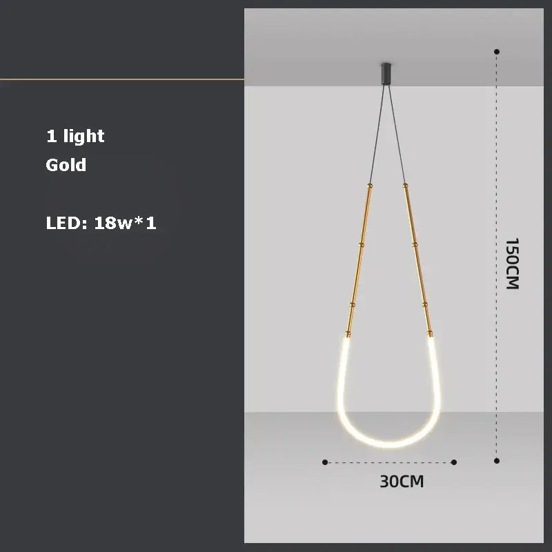 DecorBites™ Art Deco Gold Black LED Designer Pendant Light for Dinning Room