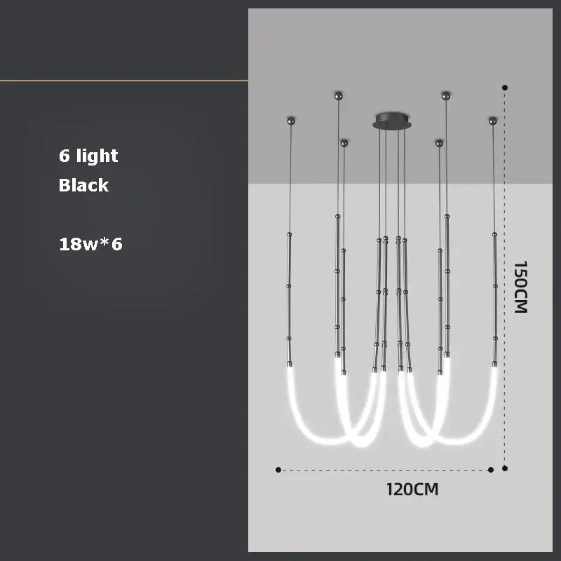 DecorBites™ Art Deco Gold Black LED Designer Pendant Light for Dinning Room