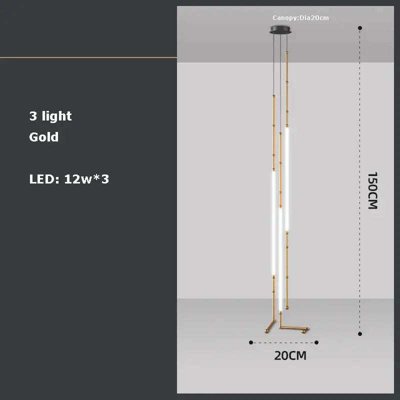 DecorBites™ Art Deco Gold Black LED Designer Pendant Light for Dinning Room