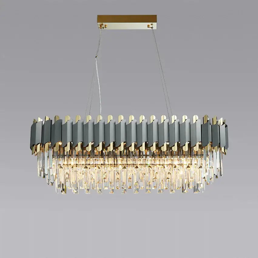 DecorBites™ Art Deco Golden Black Crystal Pendant Lights for Dinning Room