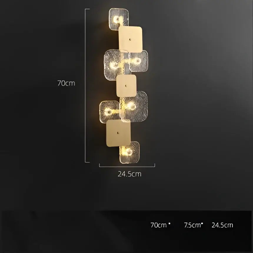 DecorBites™ Art Deco Golden Copper Glass Chandelier LED Lighting Fixture