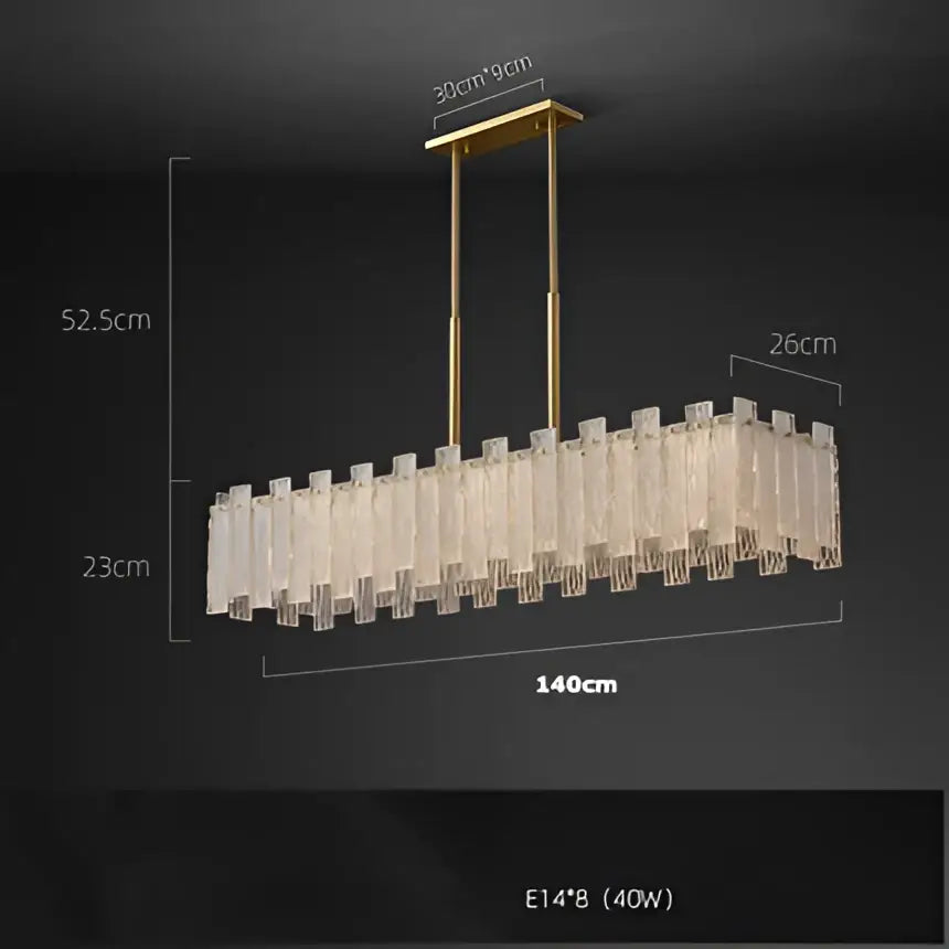 DecorBites™ Art Deco Golden Copper Glass Chandelier LED Lighting Fixture