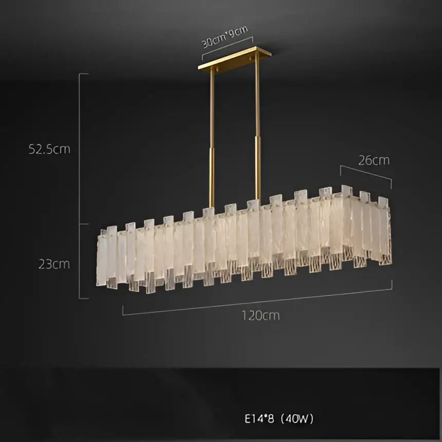 DecorBites™ Art Deco Golden Copper Glass Chandelier LED Lighting Fixture