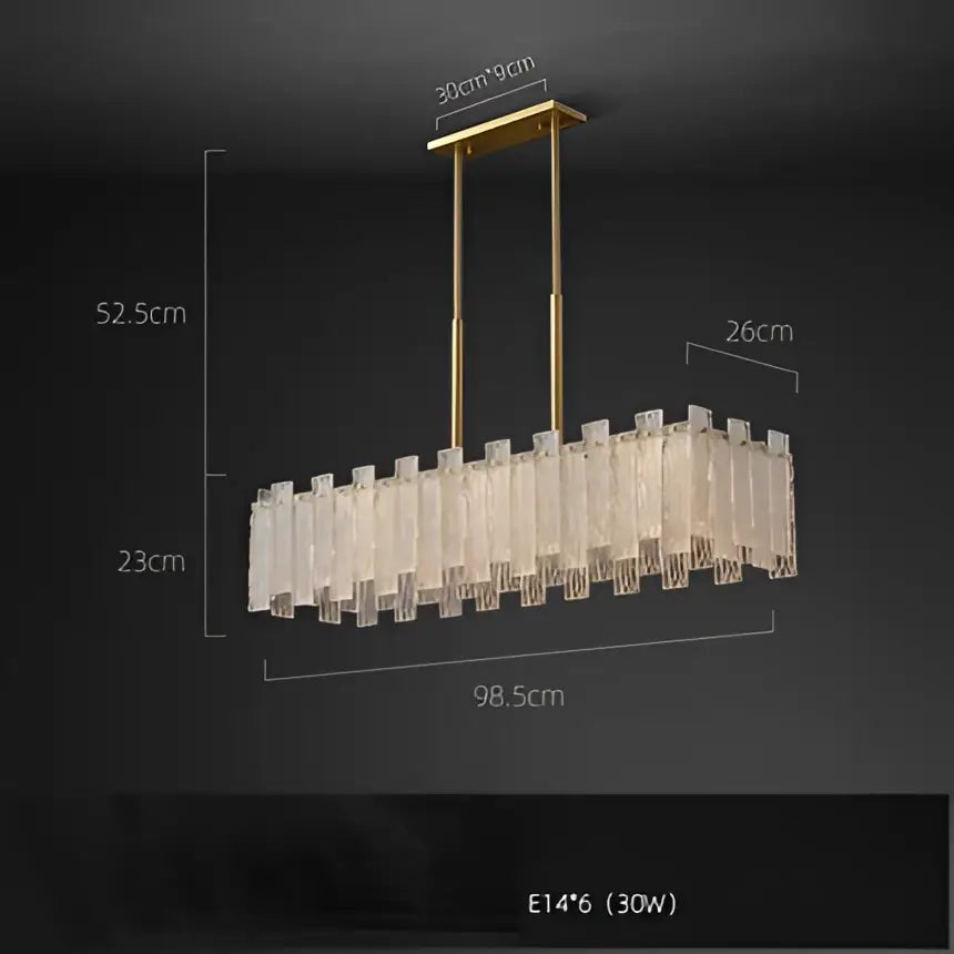 DecorBites™ Art Deco Golden Copper Glass Chandelier LED Lighting Fixture