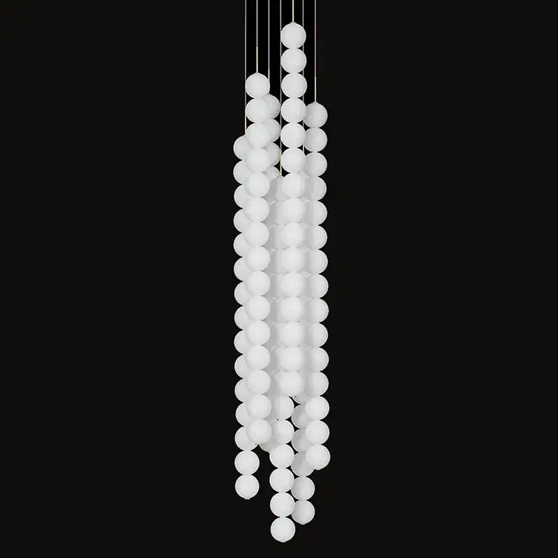DecorBites™ Art Deco LED Glass Pingpong Pendant Light in Gold Chrome Black.