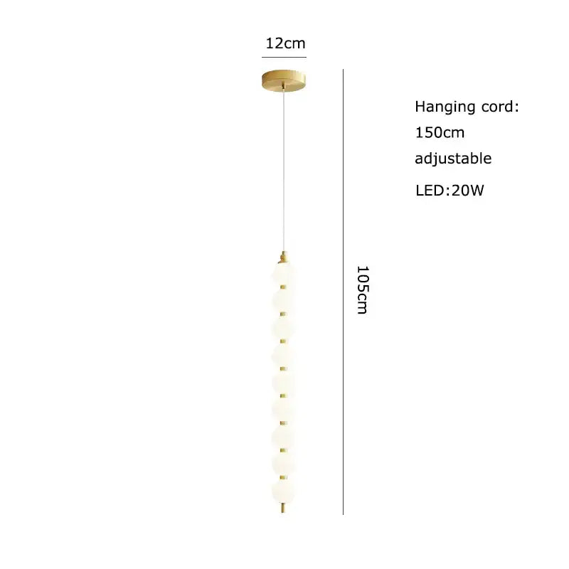 DecorBites™ Art Deco LED Glass Pingpong Pendant Light in Gold Chrome Black.