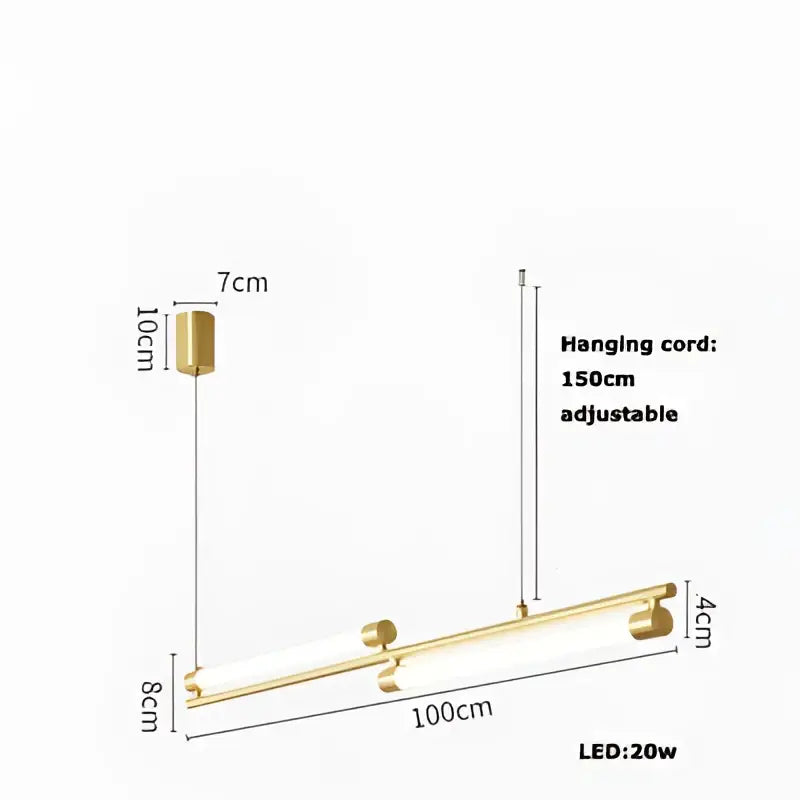 DecorBites™ Art Deco LED Gold Chandelier for Dinning Room