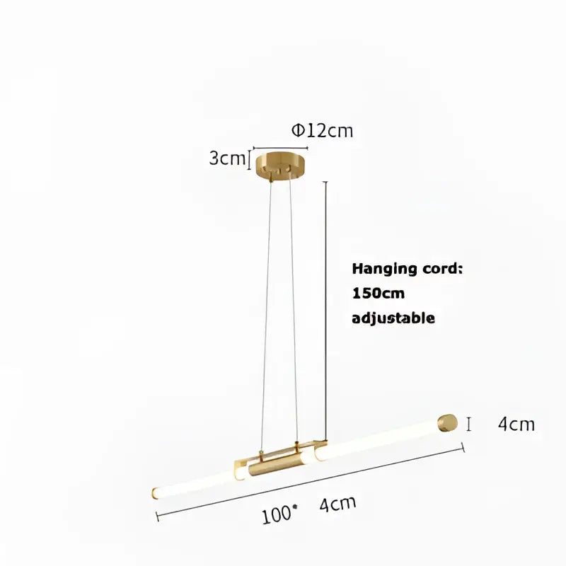 DecorBites™ Art Deco LED Gold Chandelier for Dinning Room