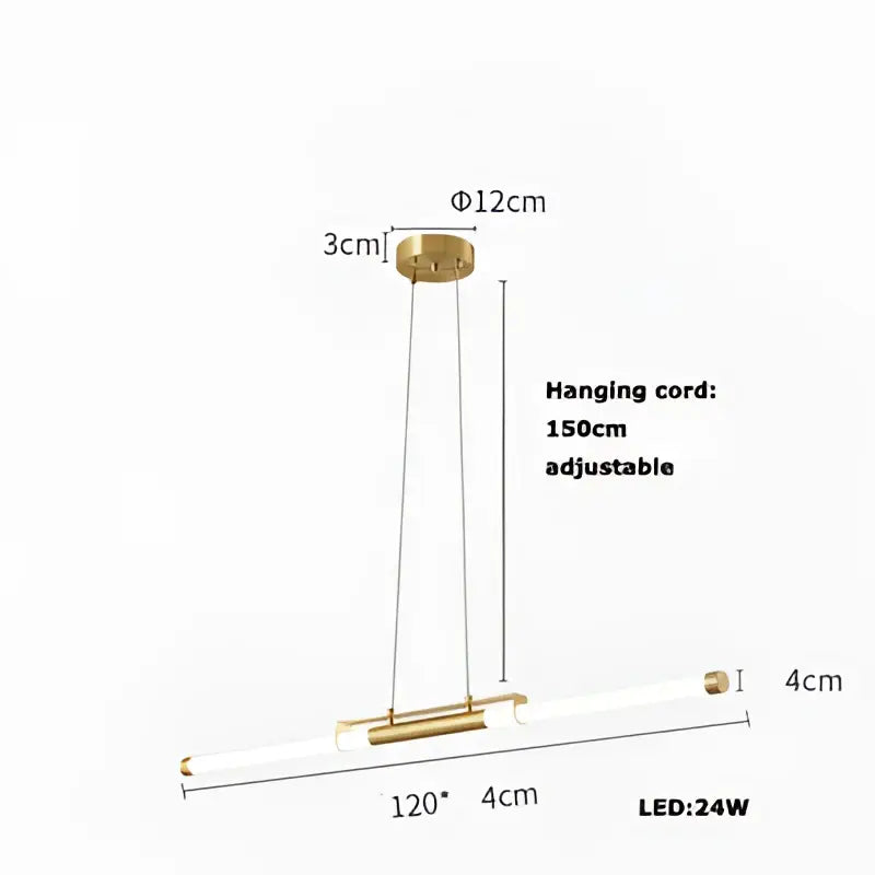 DecorBites™ Art Deco LED Gold Chandelier for Dinning Room