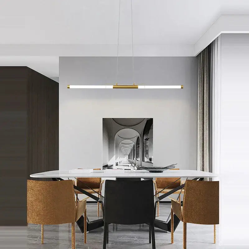 DecorBites™ Art Deco LED Gold Chandelier for Dinning Room