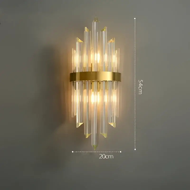 DecorBites™ Art Deco LED Stainless Steel Crystal Wall Sconce, Bedroom Corridor Golden Black Wall Light