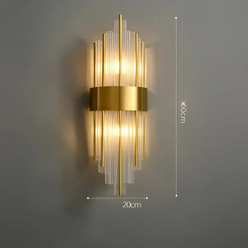 DecorBites™ Art Deco LED Stainless Steel Crystal Wall Sconce, Bedroom Corridor Golden Black Wall Light