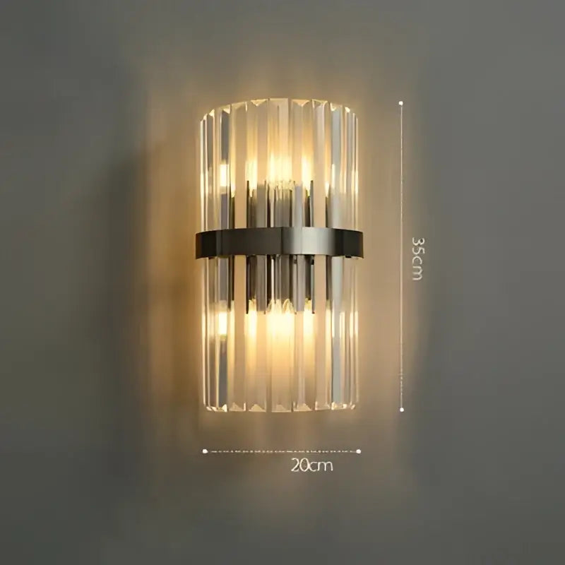 DecorBites™ Art Deco LED Stainless Steel Crystal Wall Sconce, Bedroom Corridor Golden Black Wall Light