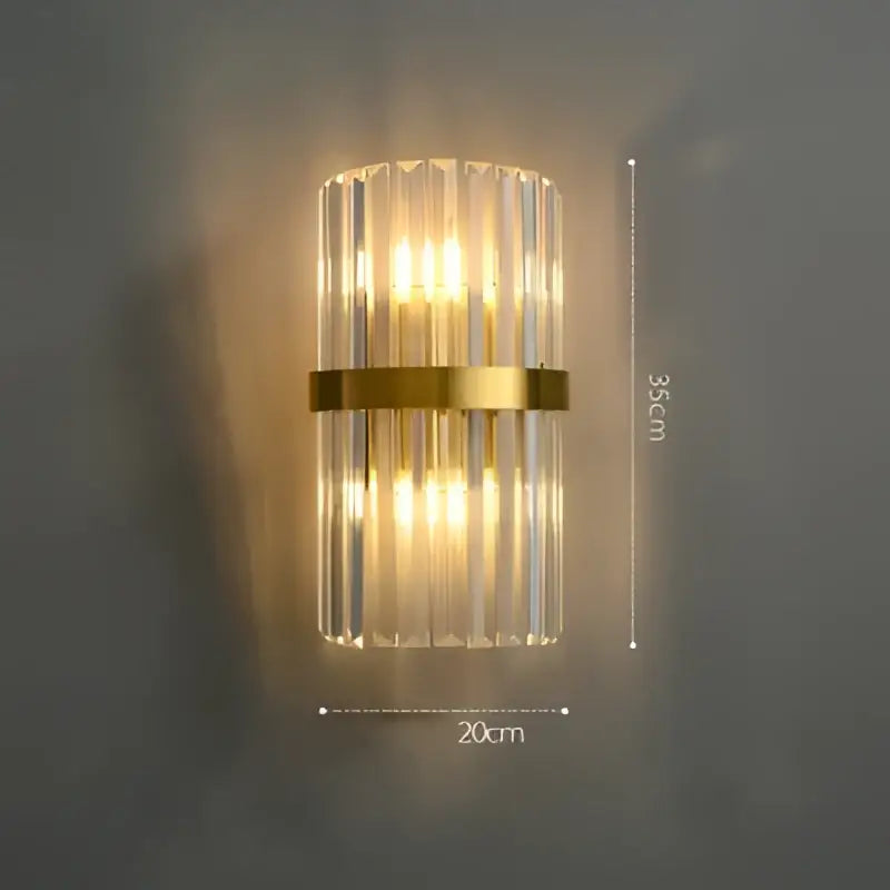DecorBites™ Art Deco LED Stainless Steel Crystal Wall Sconce, Bedroom Corridor Golden Black Wall Light