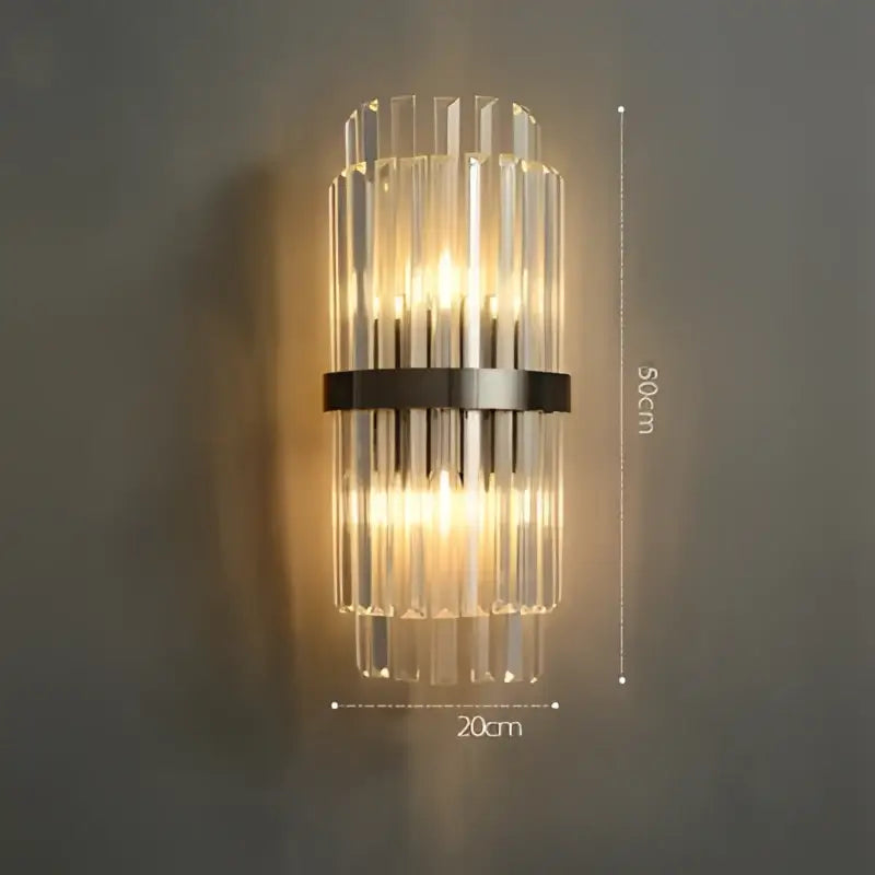 DecorBites™ Art Deco LED Stainless Steel Crystal Wall Sconce, Bedroom Corridor Golden Black Wall Light