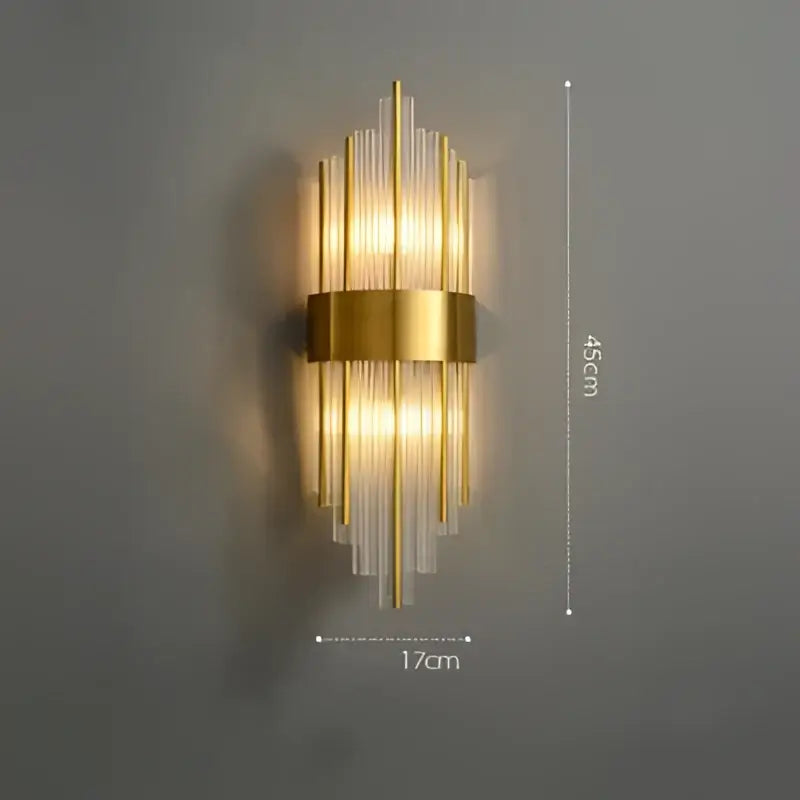 DecorBites™ Art Deco LED Stainless Steel Crystal Wall Sconce, Bedroom Corridor Golden Black Wall Light