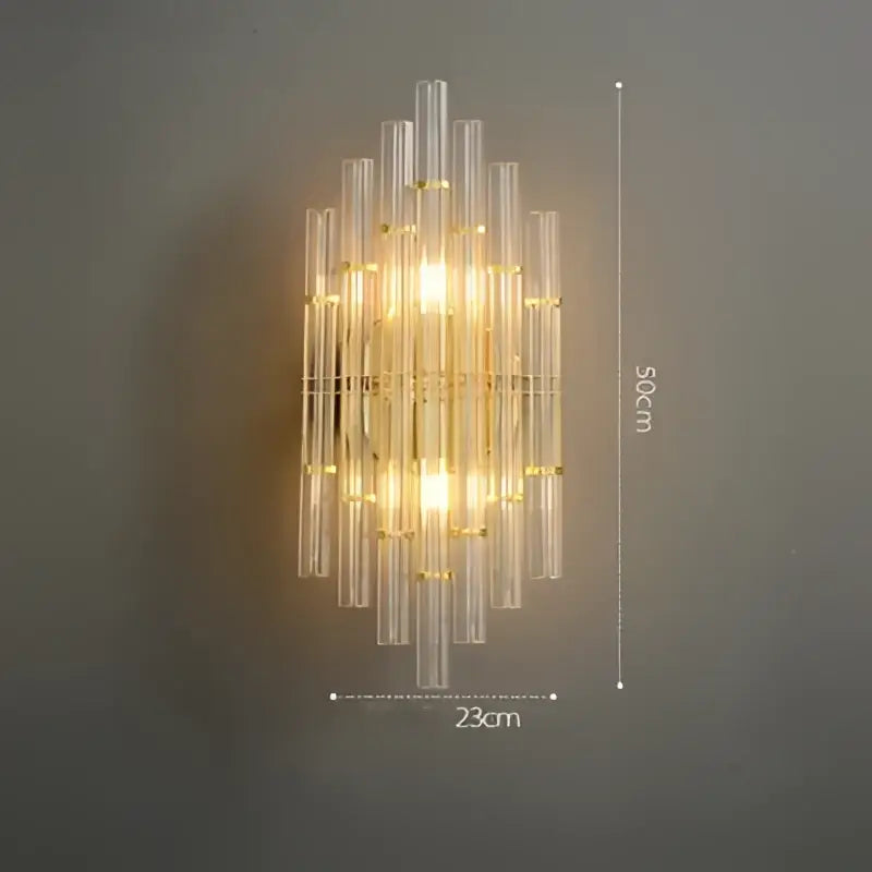 DecorBites™ Art Deco LED Stainless Steel Crystal Wall Sconce, Bedroom Corridor Golden Black Wall Light