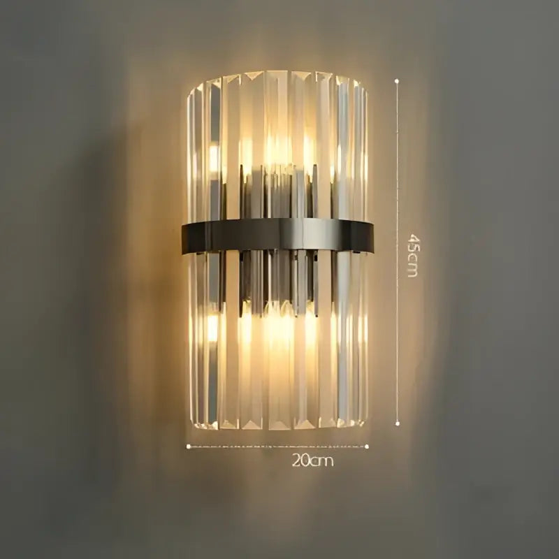 DecorBites™ Art Deco LED Stainless Steel Crystal Wall Sconce, Bedroom Corridor Golden Black Wall Light