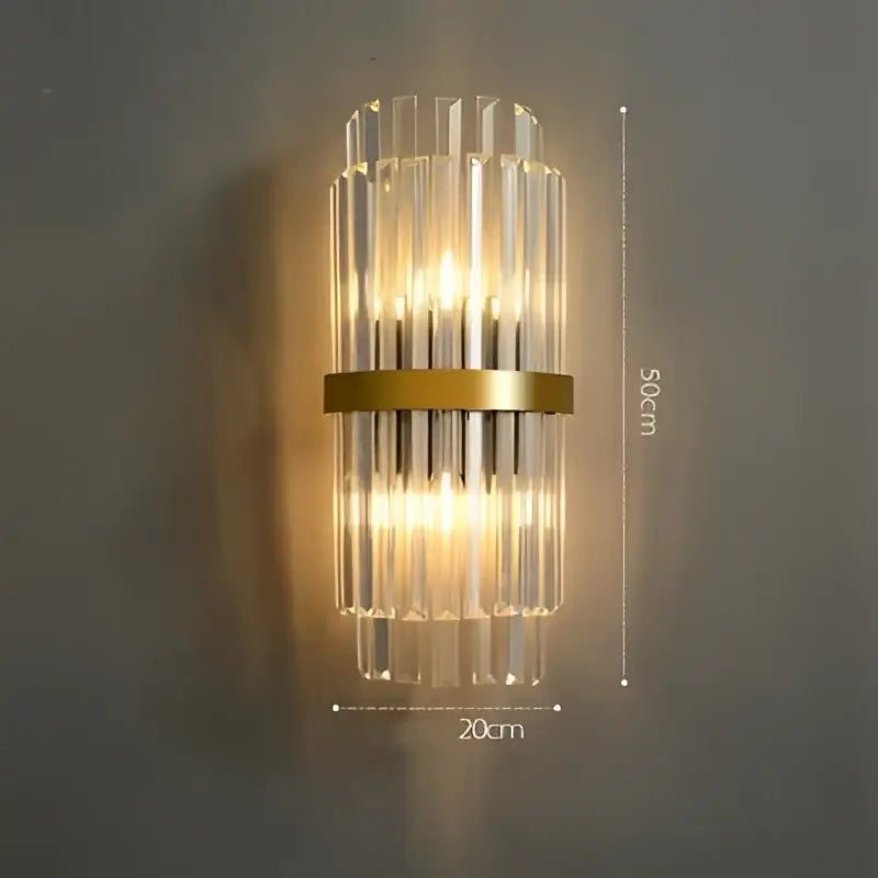 DecorBites™ Art Deco LED Stainless Steel Crystal Wall Sconce, Bedroom Corridor Golden Black Wall Light