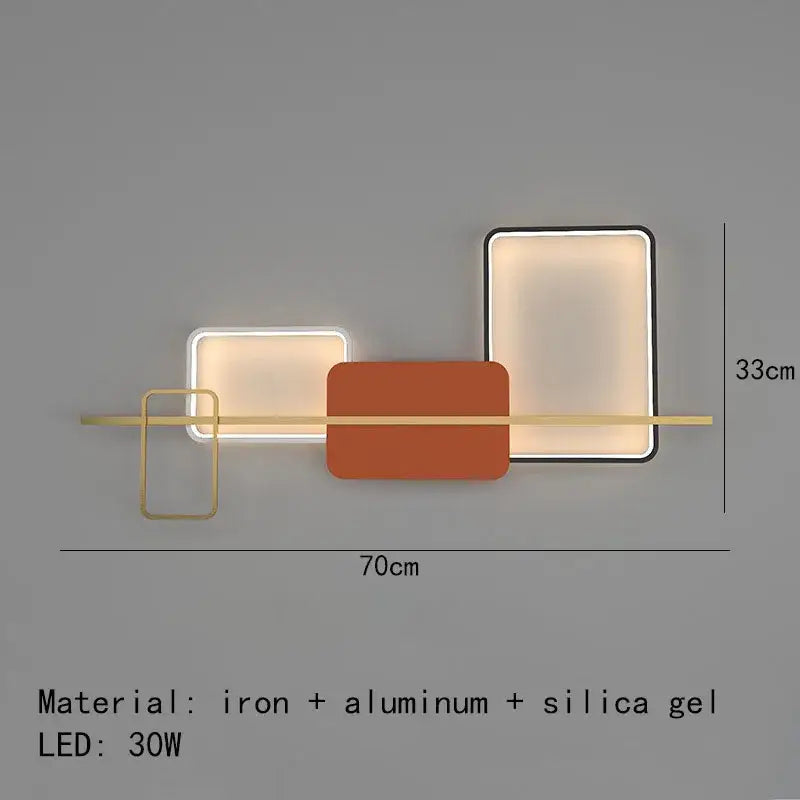 مصباح جداري LED من DecorBites™ آرت ديكو 70/120 سم، شمعدان معدني لغرفة النوم وغرفة المعيشة والفنادق