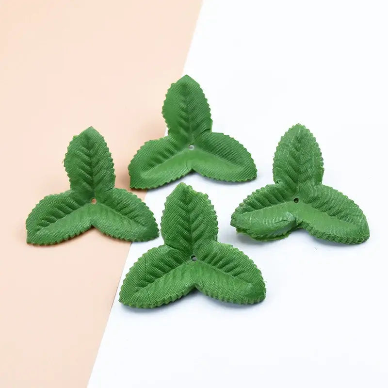 DecorBites™ Artificial Green Leaves Silk Roses for Wedding Home Decor DIY Craft