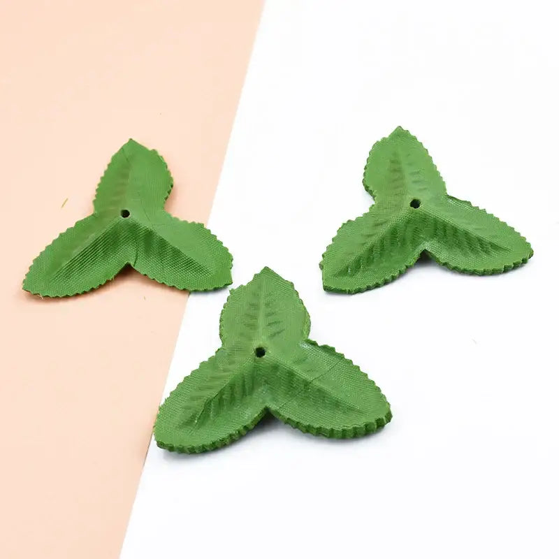 DecorBites™ Artificial Green Leaves Silk Roses for Wedding Home Decor DIY Craft