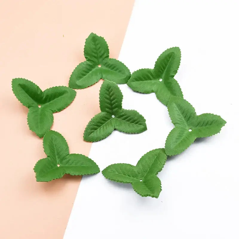 DecorBites™ Artificial Green Leaves Silk Roses for Wedding Home Decor DIY Craft