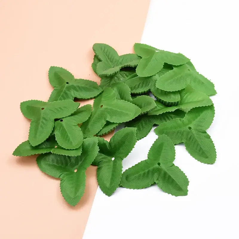 DecorBites™ Artificial Green Leaves Silk Roses for Wedding Home Decor DIY Craft