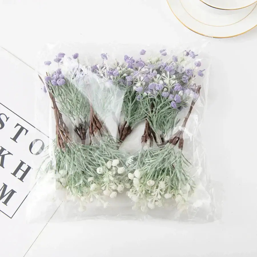 DecorBites™ Artificial Gypsophila Plants for Home Decor, Garden, Wedding - Set of 12