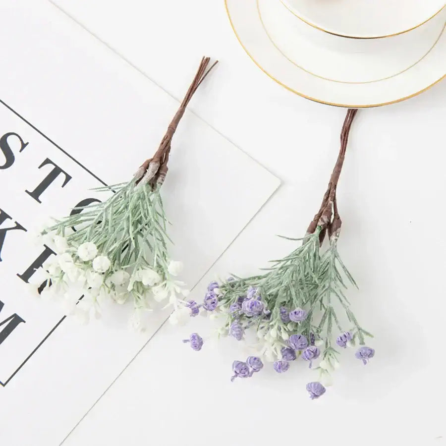 DecorBites™ Artificial Gypsophila Plants for Home Decor, Garden, Wedding - Set of 12