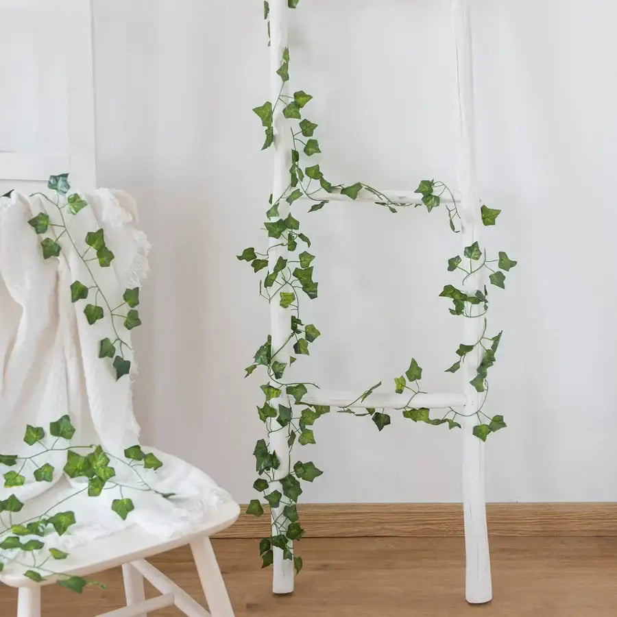 DecorBites™ Artificial Hanging Christmas Garland Green Silk Leaves for Home Wedding Garden