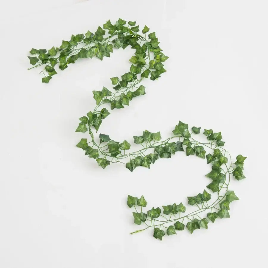 DecorBites™ Artificial Hanging Christmas Garland Green Silk Leaves for Home Wedding Garden