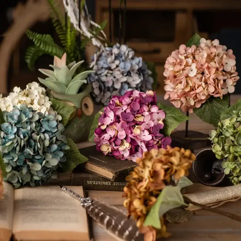 DecorBites™ Artificial Hydrangea Silk Flower Arrangement Wedding Decor Shop Decoration