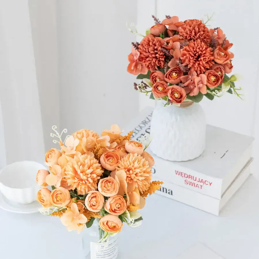 باقة ورد هيدرانجيا صناعية من DecorBites™ لتزيين المنزل وباقات الزفاف اليدوية