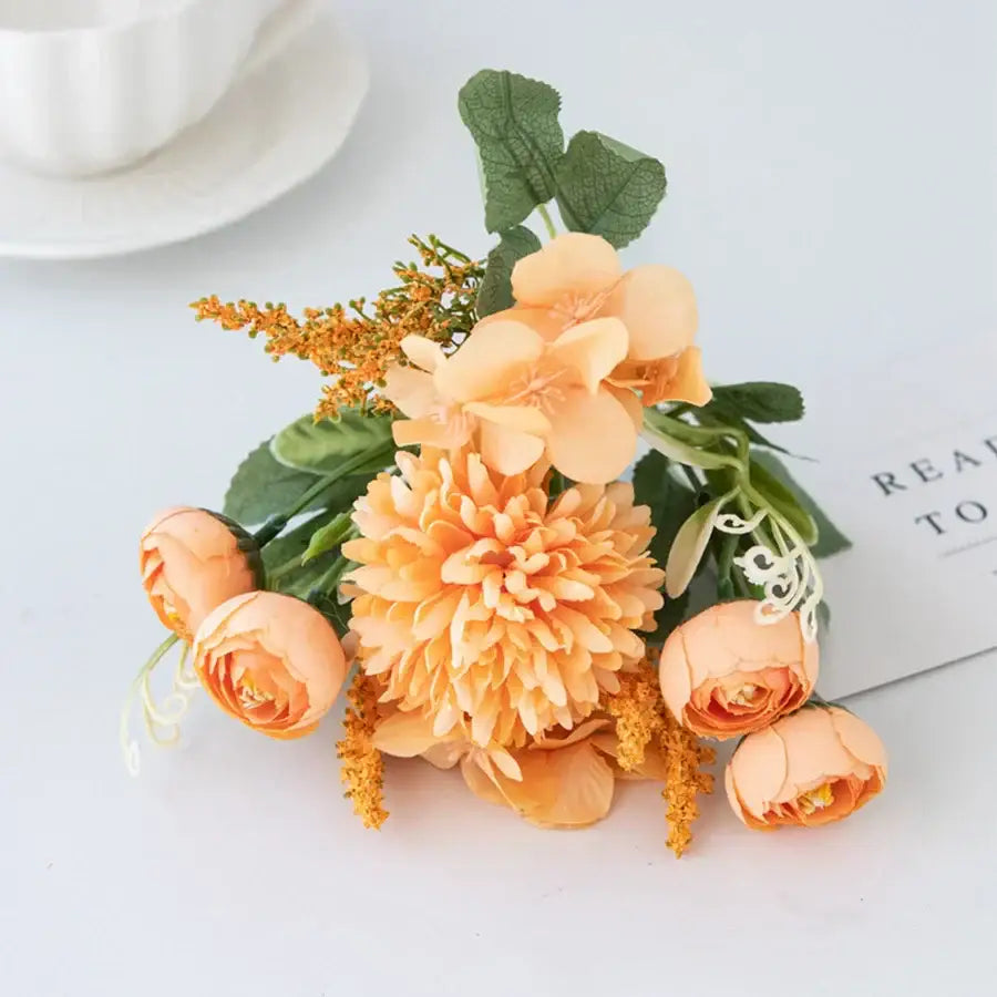 باقة ورد هيدرانجيا صناعية من DecorBites™ لتزيين المنزل وباقات الزفاف اليدوية