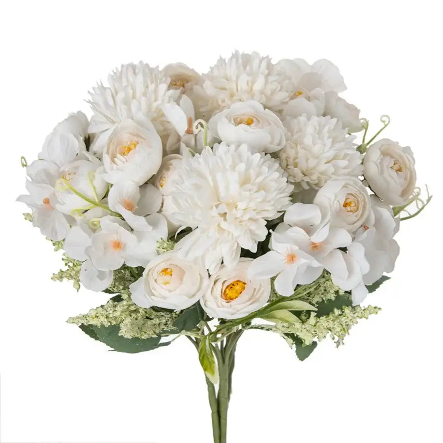 باقة ورد هيدرانجيا صناعية من DecorBites™ لتزيين المنزل وباقات الزفاف اليدوية
