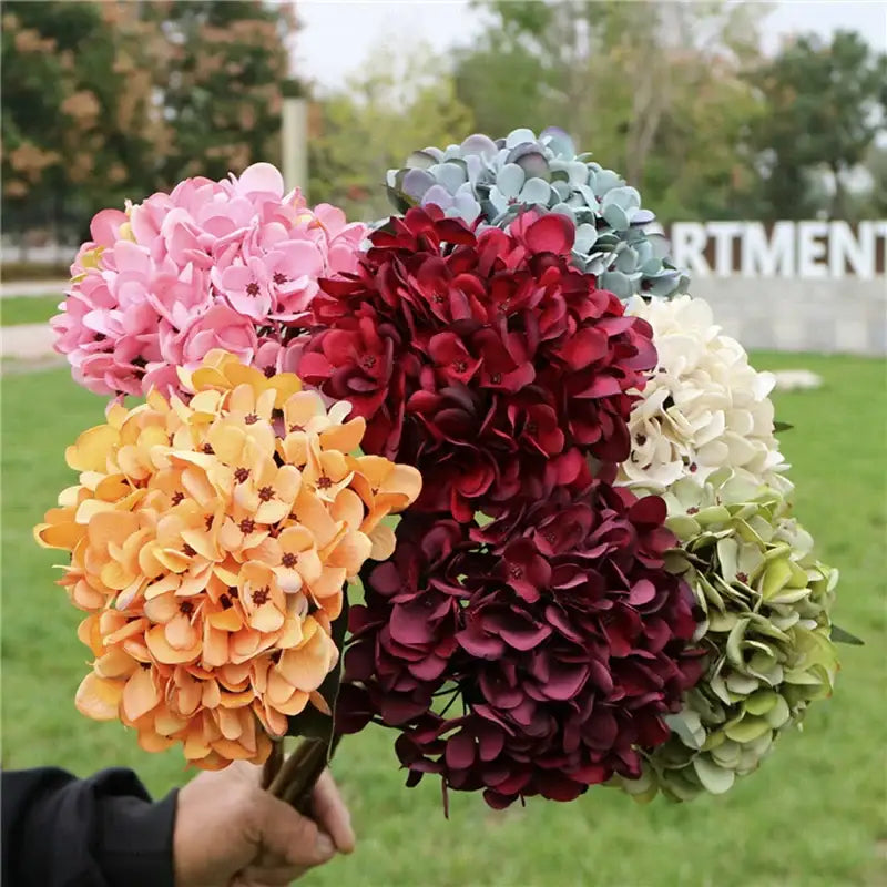 DecorBites™ Artificial Hydrangea Wedding Flowers Wall Home Decoration Indoor Bonsai Bouquet Background