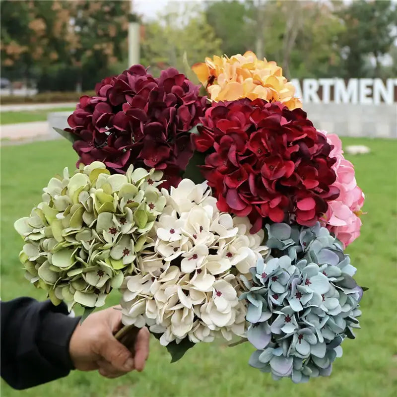 DecorBites™ Artificial Hydrangea Wedding Flowers Wall Home Decoration Indoor Bonsai Bouquet Background