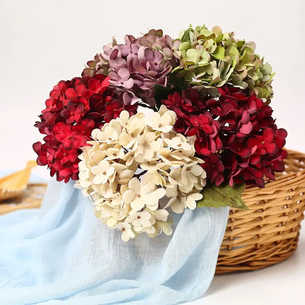 DecorBites™ Artificial Hydrangea Wedding Flowers Wall Home Decoration Indoor Bonsai Bouquet Background