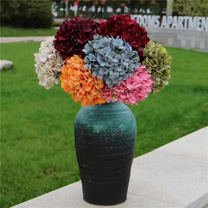 DecorBites™ Artificial Hydrangea Wedding Flowers Wall Home Decoration Indoor Bonsai Bouquet Background