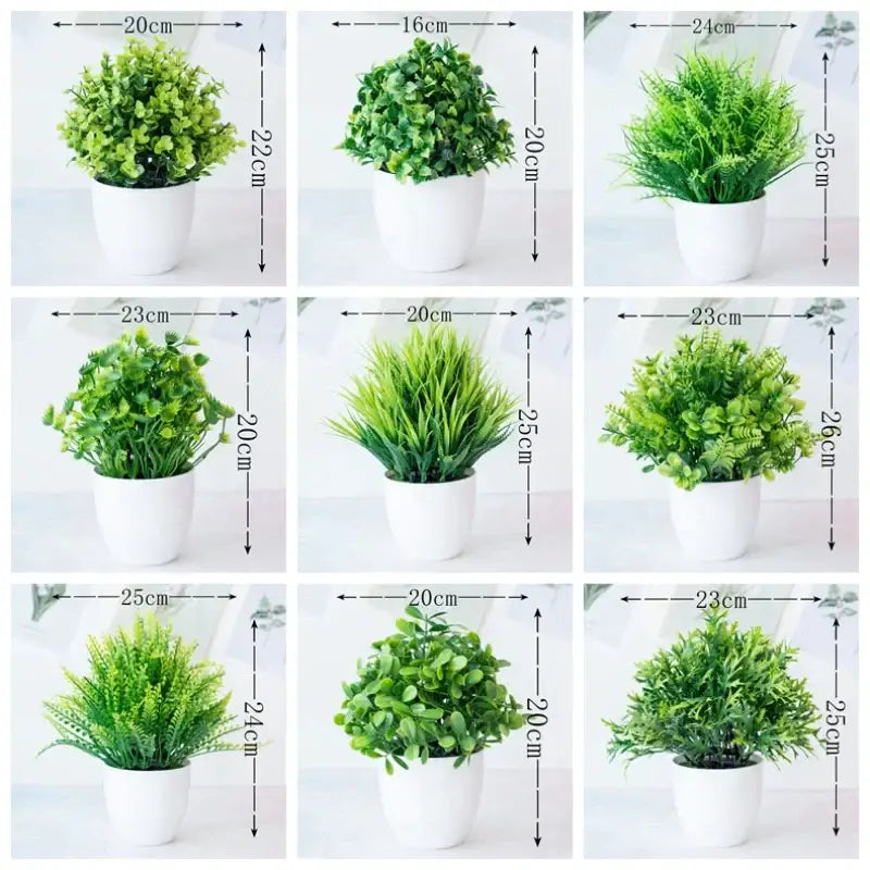 DecorBites™ Artificial Mini Plant Bonsai Greening Potted Desktop Simulation Green Plant