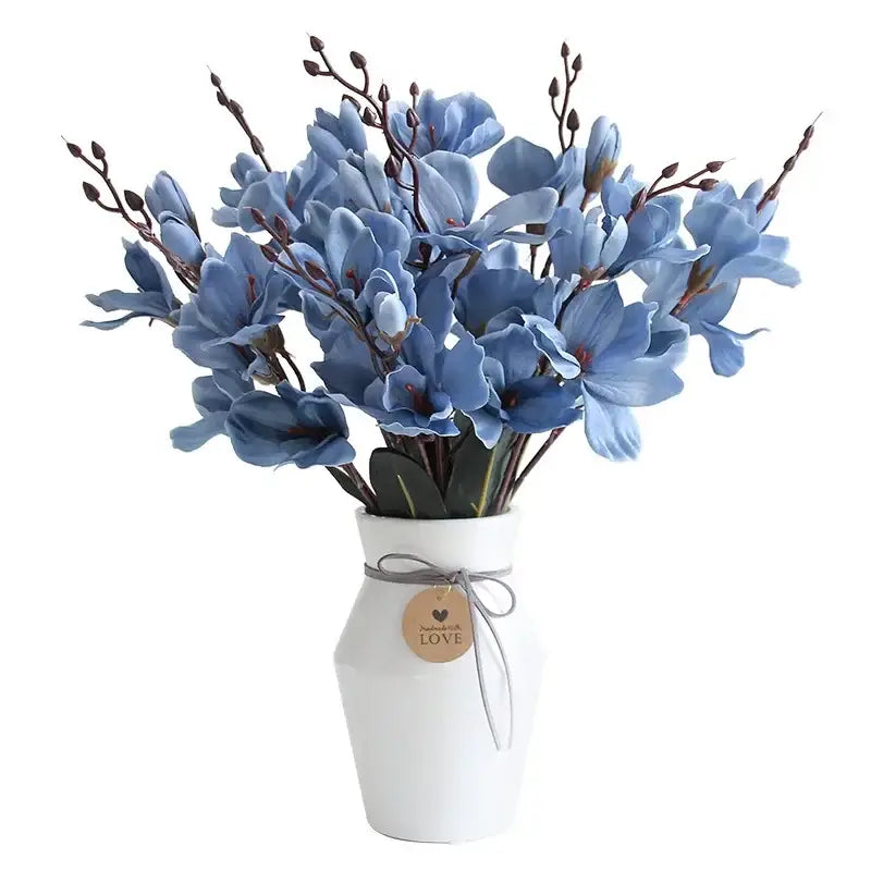 DecorBites™ Artificial Orchid Magnolia Bouquet for Wedding Home Decor and Easter, Living Room Fake Flower