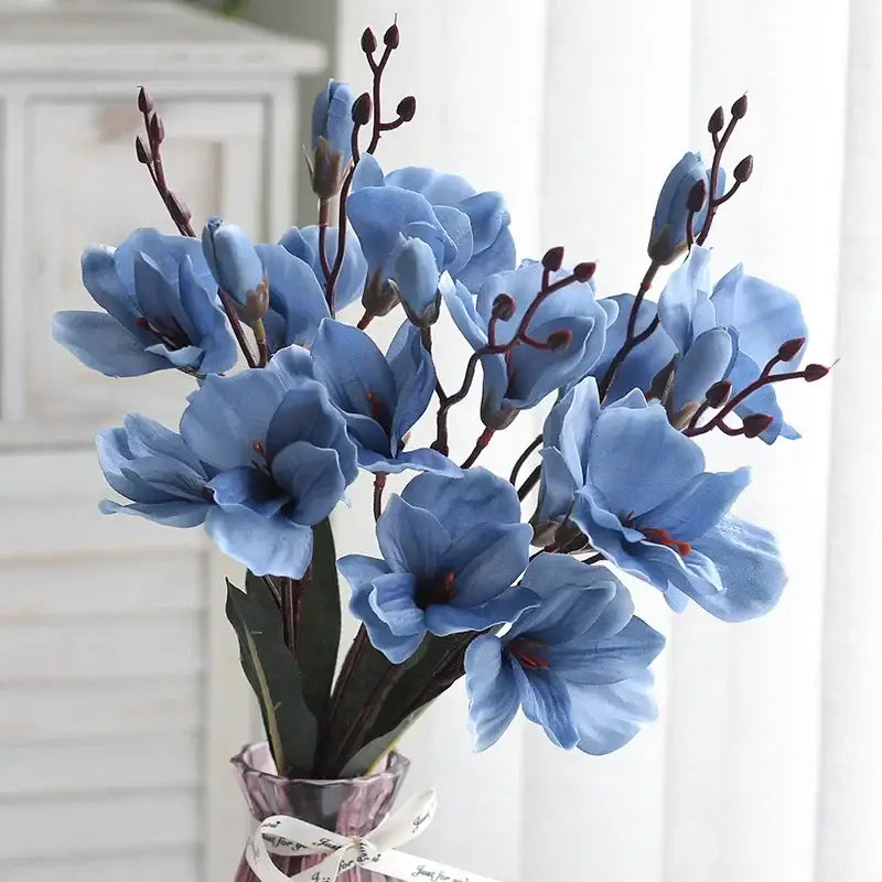 DecorBites™ Artificial Orchid Magnolia Bouquet for Wedding Home Decor and Easter, Living Room Fake Flower