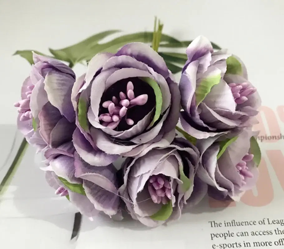 DecorBites™ Artificial Peony Tea Rose Camellia Silk Flowers for Home Garden Wedding